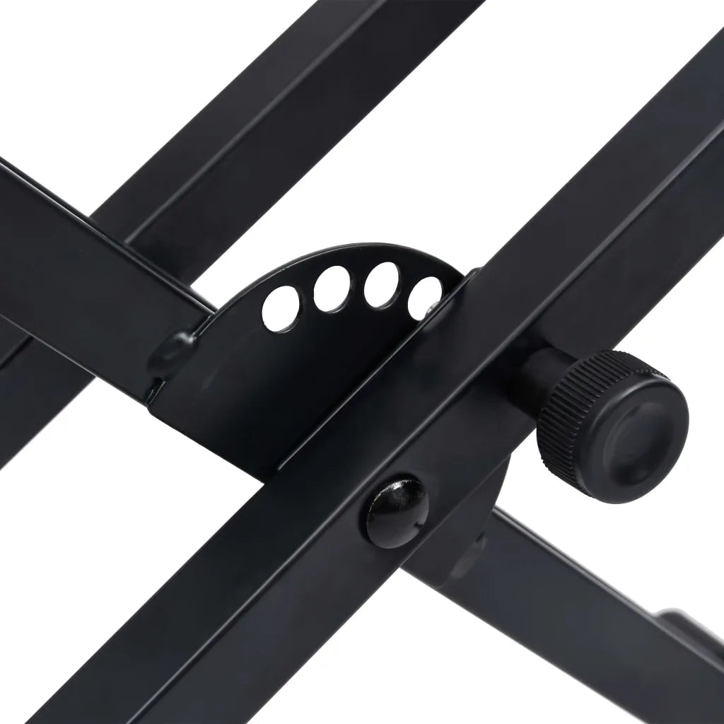 Supporto per Tastiera Musicale a Doppia Staffa a X Nero 70094