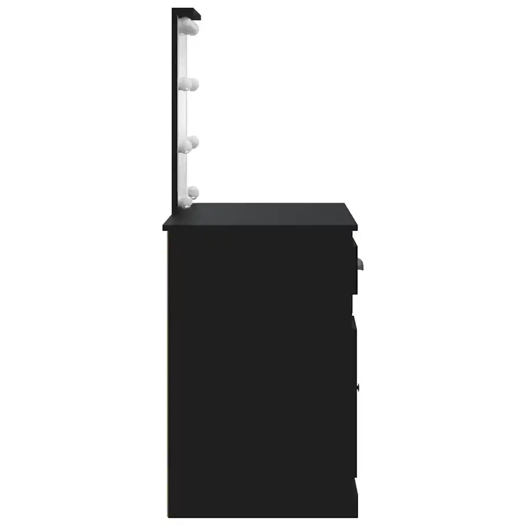 Toeletta | Tavolo da Trucco con Luci LED Nera 90x42x132,5 cm