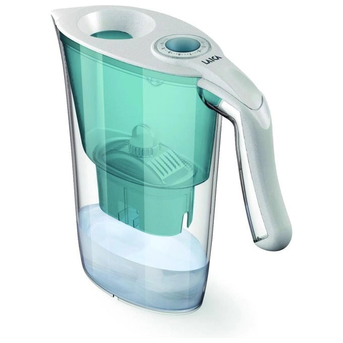 Laica Water Filter Jug Carmen (Aida) + 3 Cartridges + Bottle Filtro per acqua da bancone 2,3 L Blu, Trasparente, Bianco