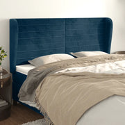 Testiera ad Orecchio Blu Scuro 183x23x118/128 cm in Velluto