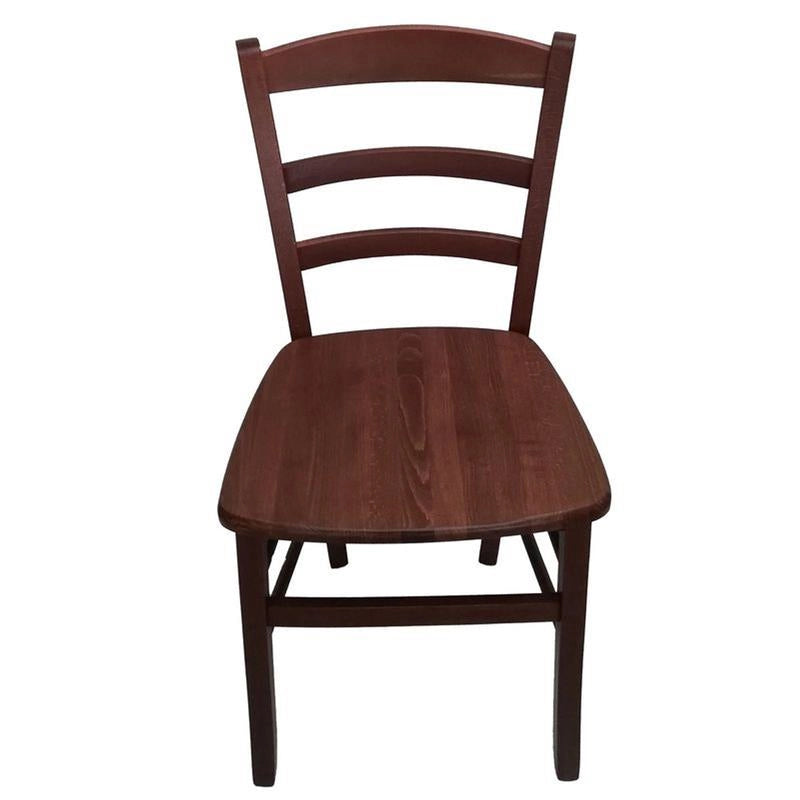 SEDIA IN LEGNO COLORE NOCE 44X42X87 CM CM MODELLO PAESANA CON SEDUTA COMPATTA IN LEGNO MASSELLO SCHIENALE ALTO - 2PZ