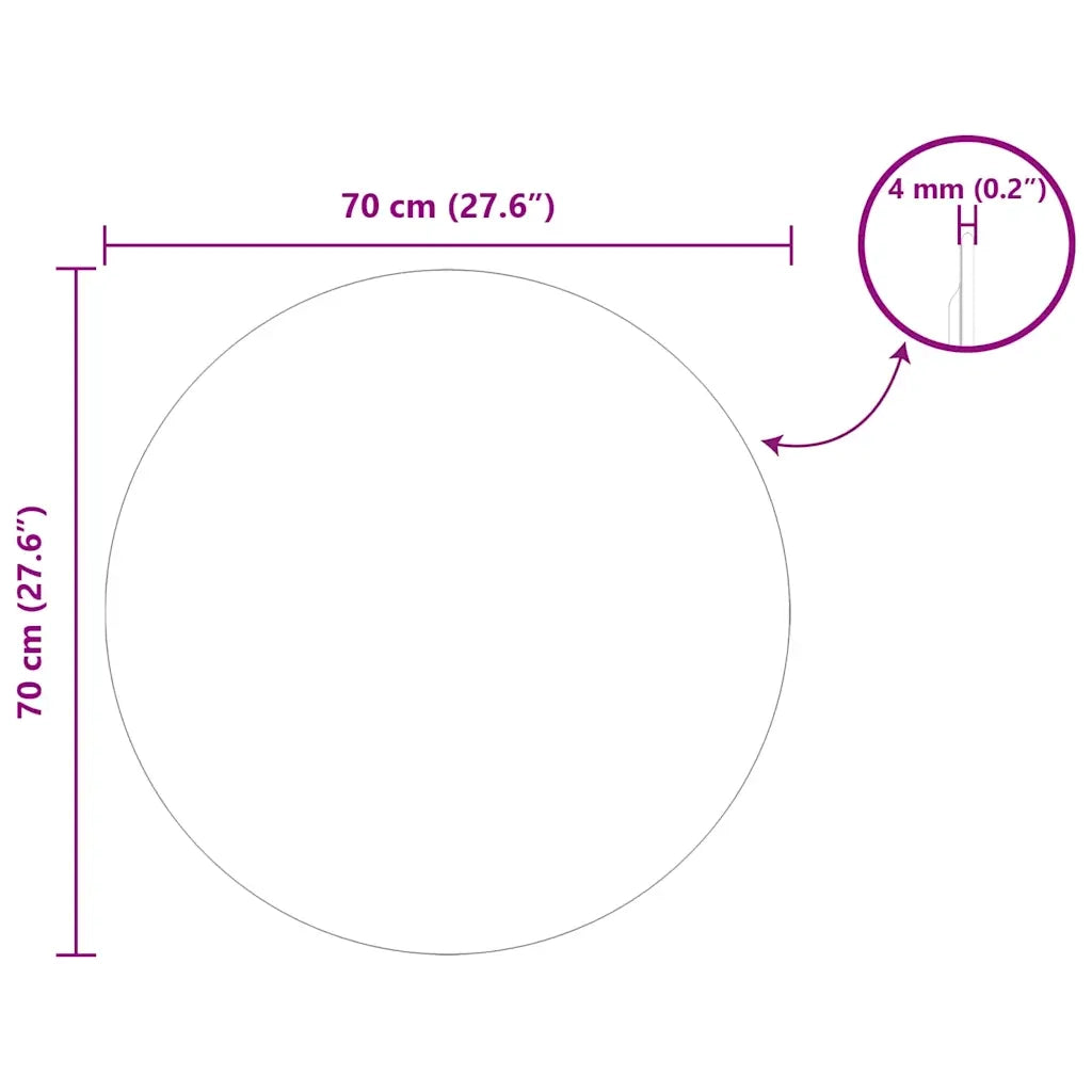 Specchio da parete Rotondo Ø 70 cm vetro temperato 42023016