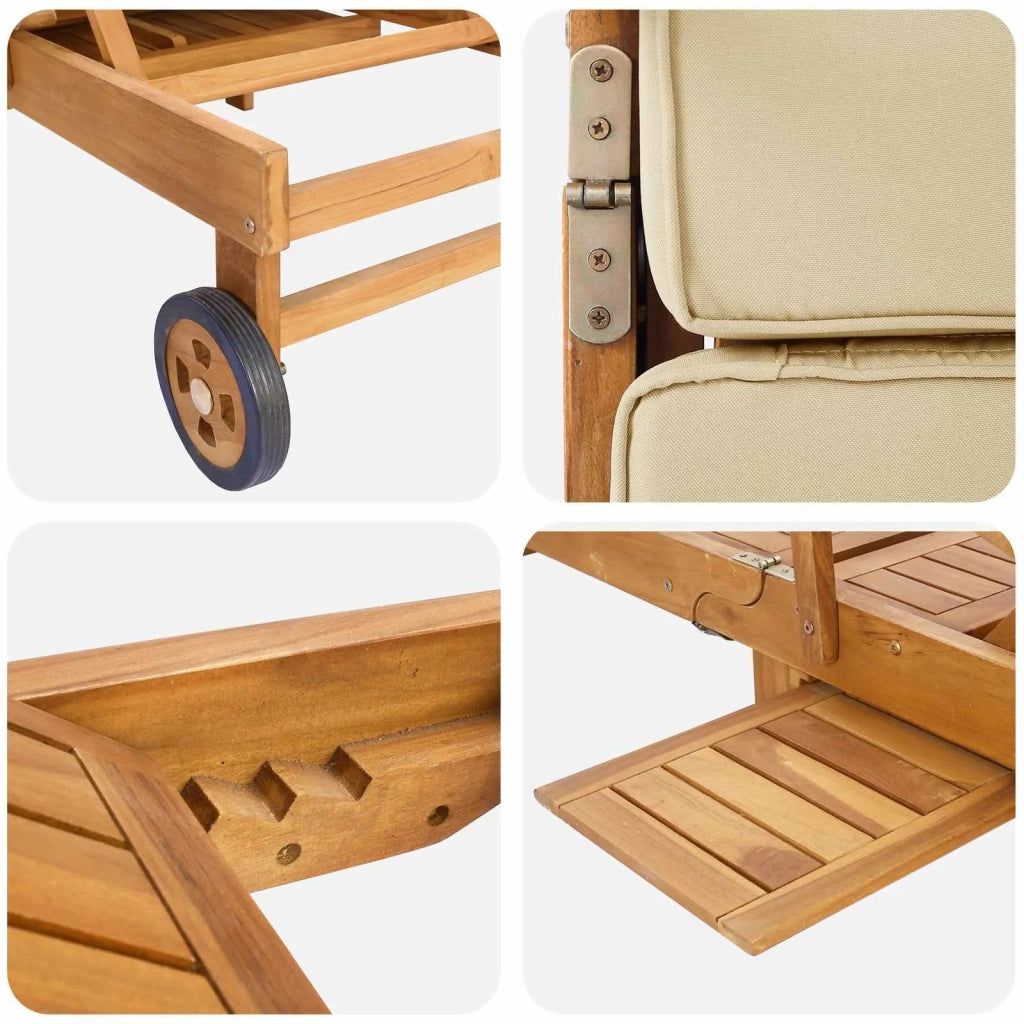 Lettino da sole 100% Poliestere Teak Solido 42032673