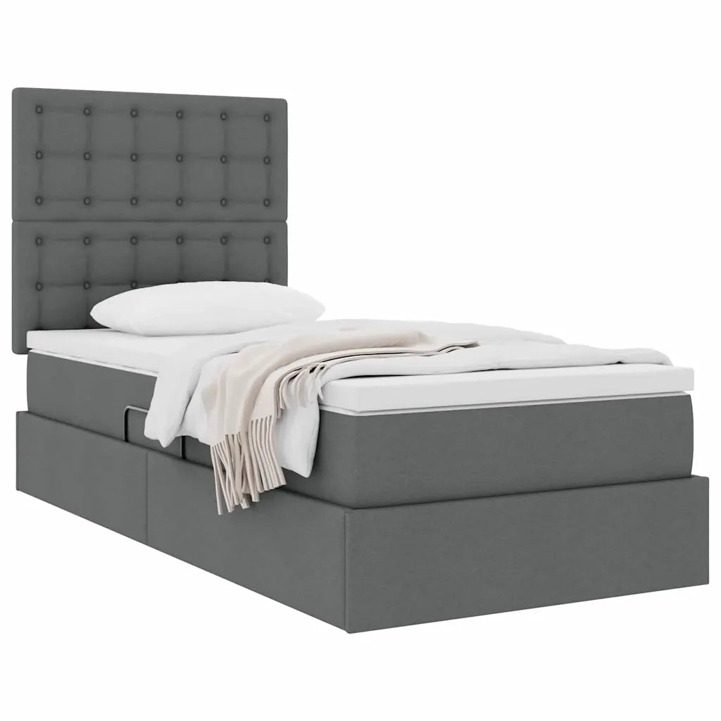 Letto con contenitore e materasso Grigio scuro 100 x 200 cm 3371887