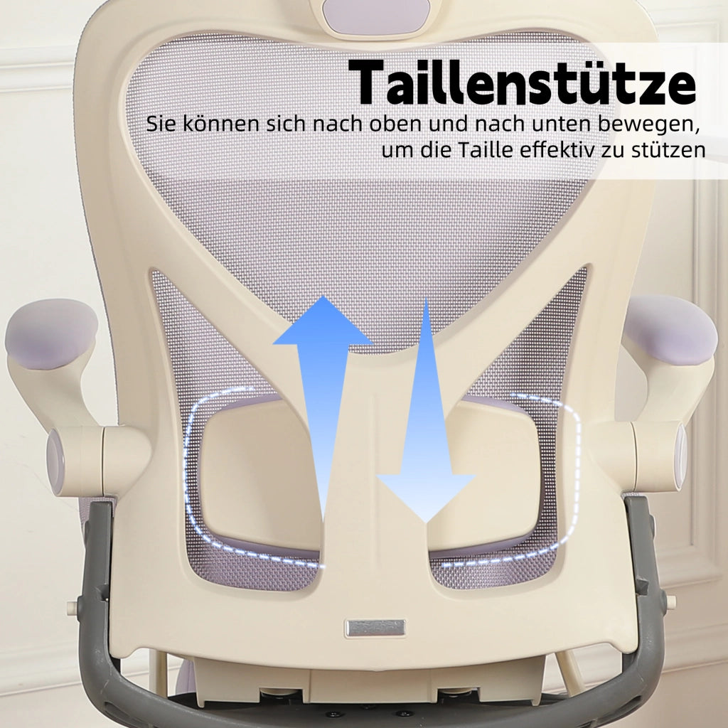 Sedia da ufficio ergonomica pieghevole ¨C zephmum ¨C viola con schienale regolabile, braccioli reclinabili e poggiatesta