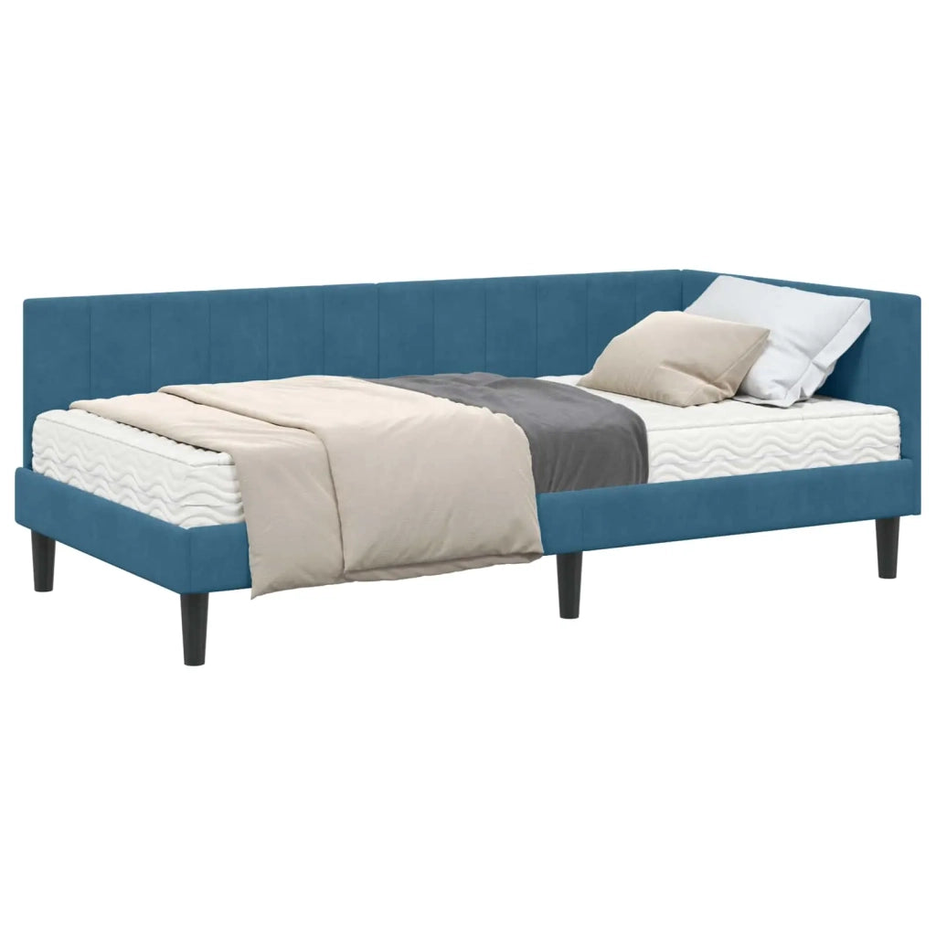 Struttura Letto Angolare con Materasso 2 pcs Blu Velluto 3393887
