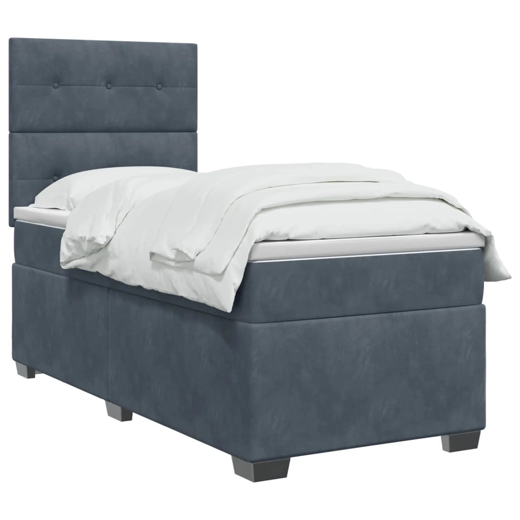 Letto box spring con materasso Grigio Scuro Singolo Velluto 3453725
