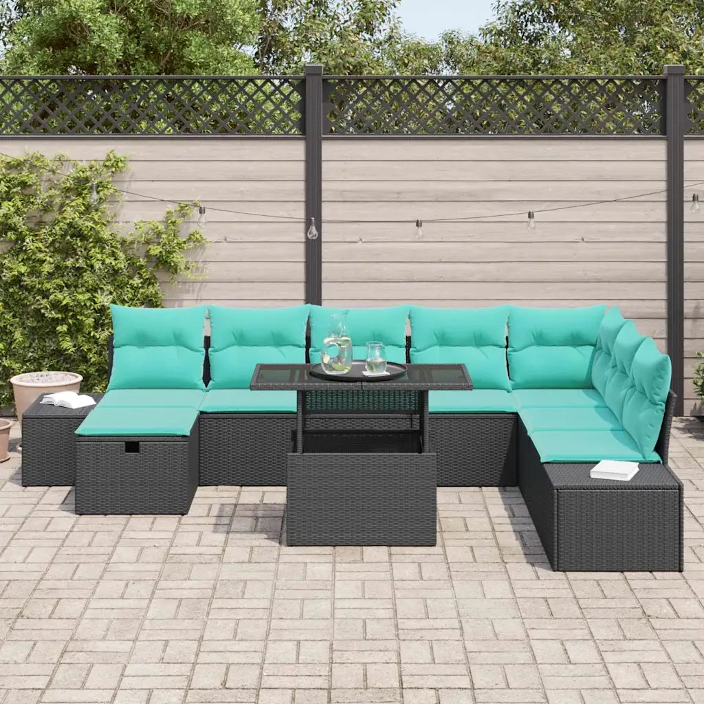 Set Divano da Giardino 9 pz polyrattan 3359903