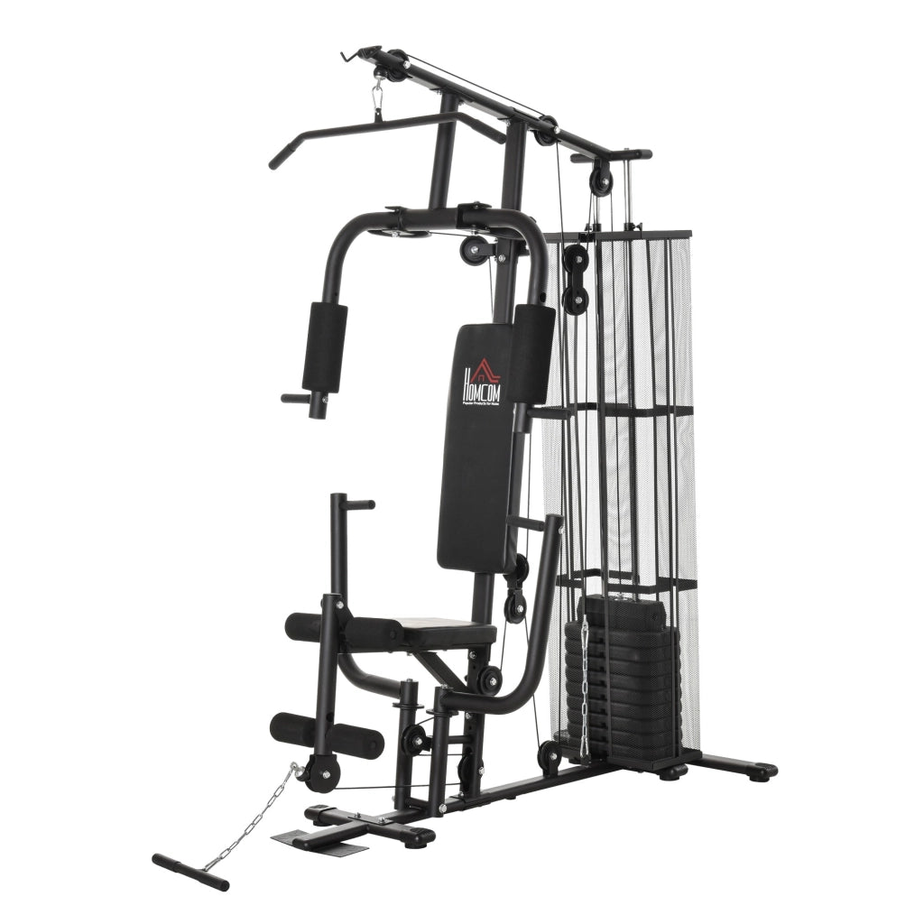 EasyComfort Stazione Fitness Palestra Multifunzione per Allenamento a Casa e Professionale, Acciaio 150x110x210cm Nero