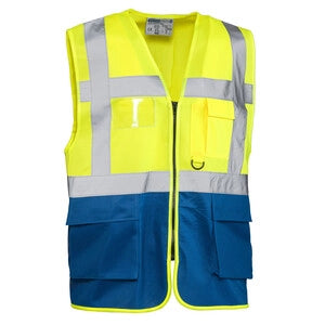 GILET ALTA VISIBILIT GIALLO/BLU LASER TG. XL