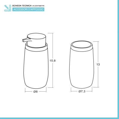 Set accessori bagno con dispenser e portaspazzolini bianco cannettato ed effetto legno Blob
