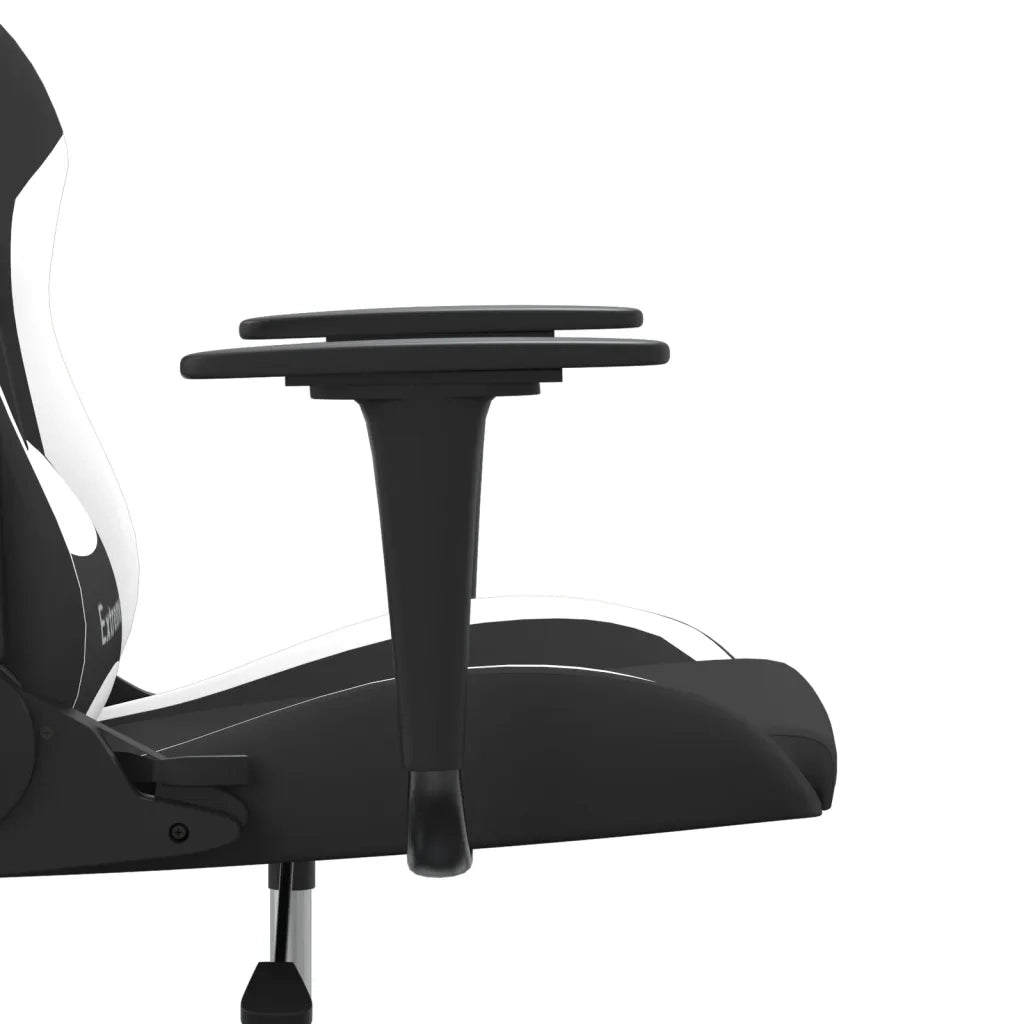 Sedia da Gaming Nero e Bianco in Tessuto 3143719