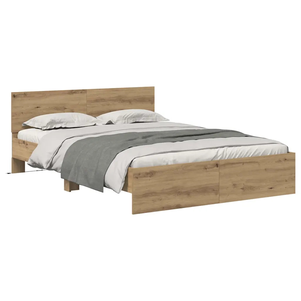 Struttura del letto Rovere artigianale 140 x 190 cm 3403572