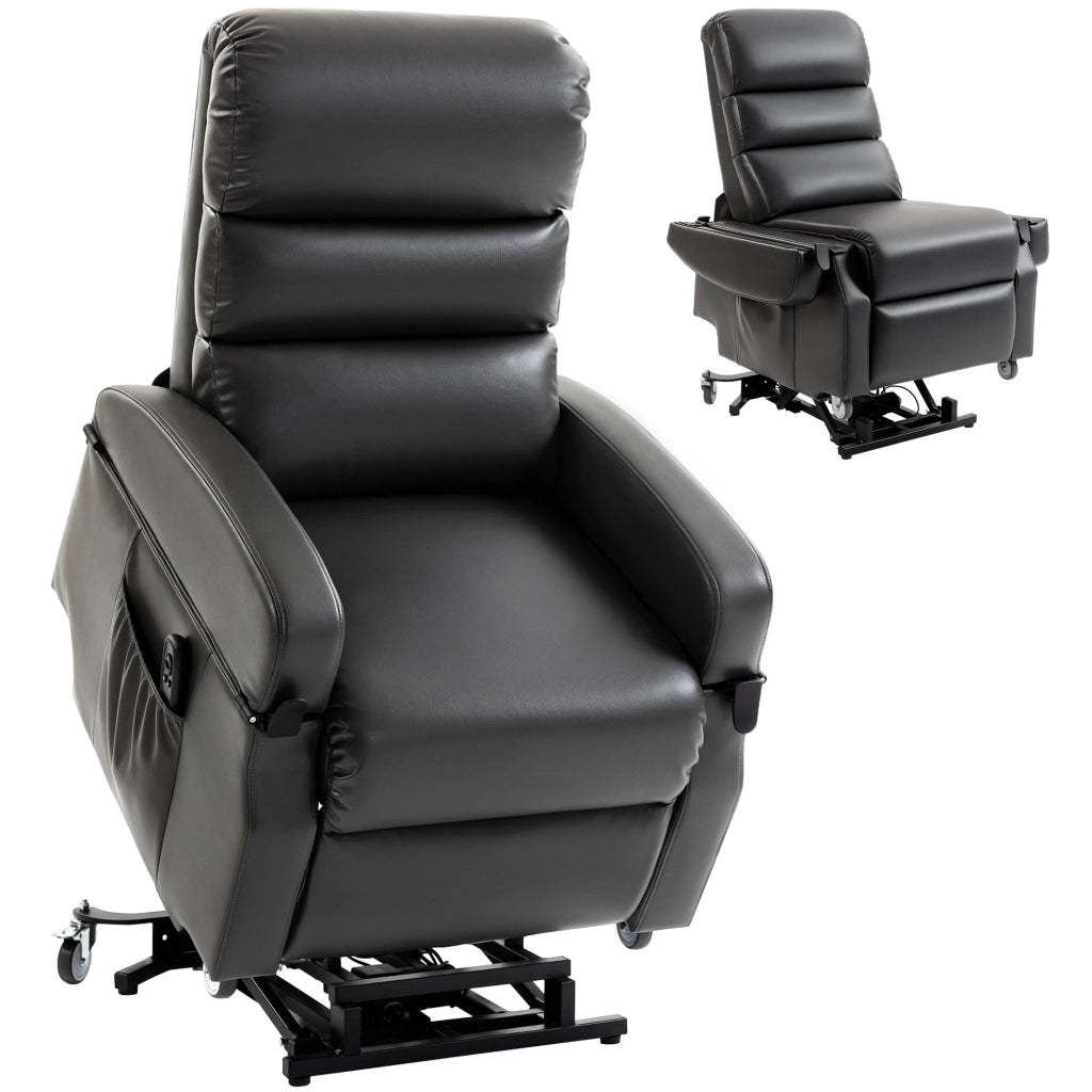 Poltrona Relax Elettrica con Alza Persona ¨C Zephmum ¨C Grigio Scuro