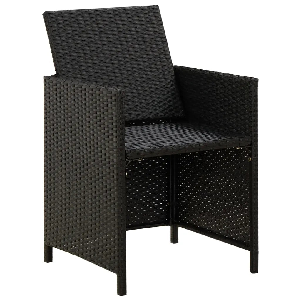 Set da Pranzo da Giardino 3 pz con Cuscini Nero 3094302