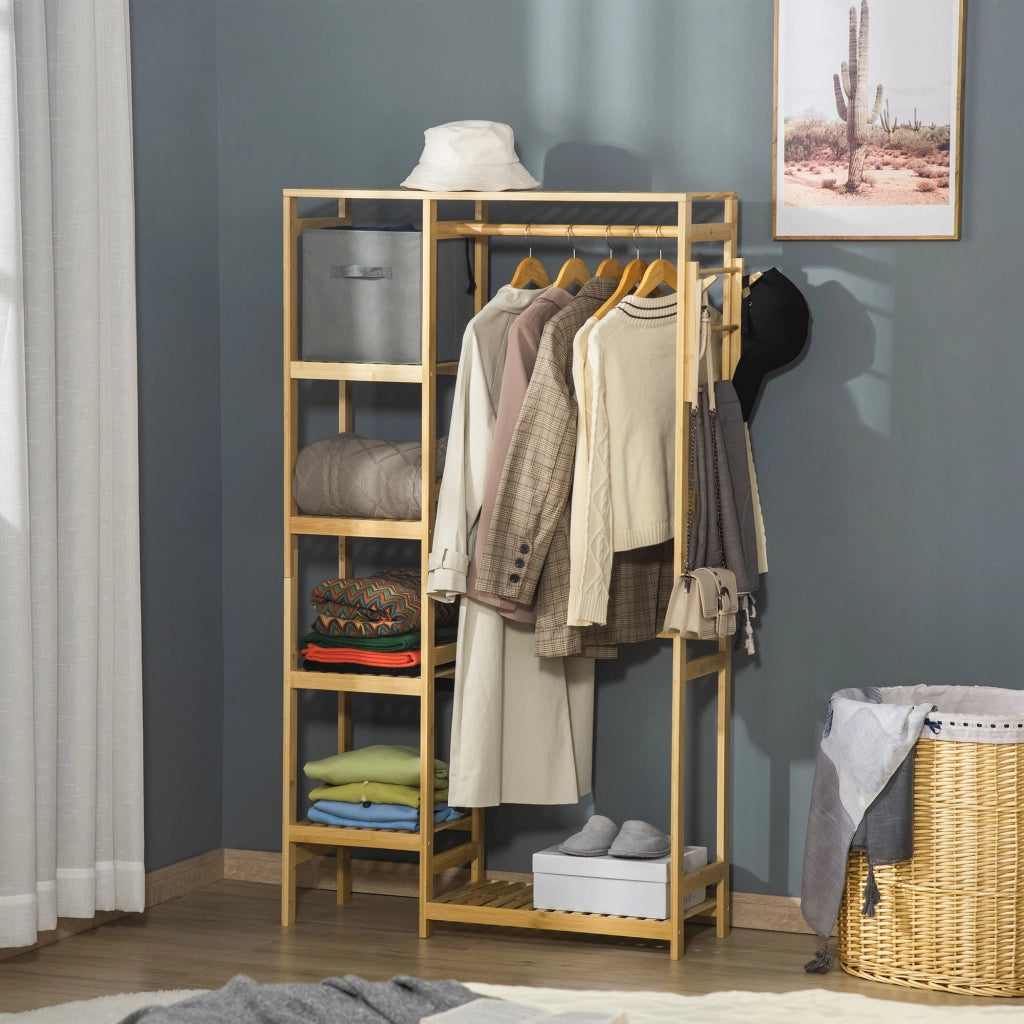 Armadio appendiabiti con ripiani e 4 ganci ¨C Minimal ¨C 90x30x155 cm