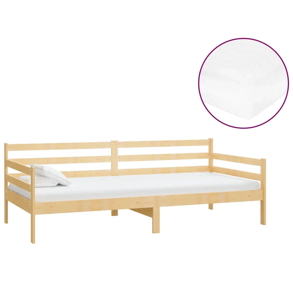 Divano letto | Sof¨¤ letto | Letto singolo con Materasso 90x200 cm Legno Massello di Pino