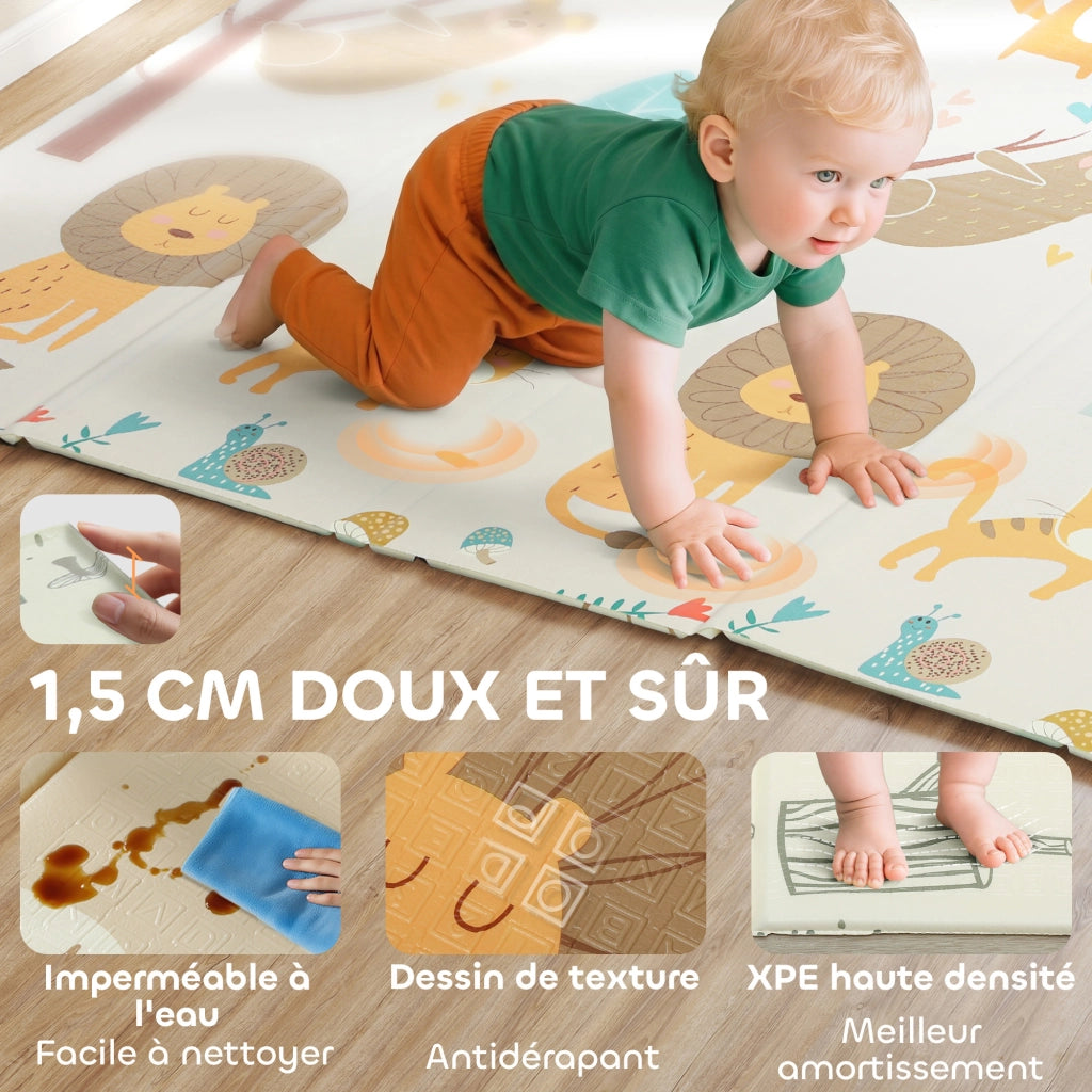 Tapis de gioco per bambini ¨C zephmum ¨C multicolore 196x176x1.5 cm