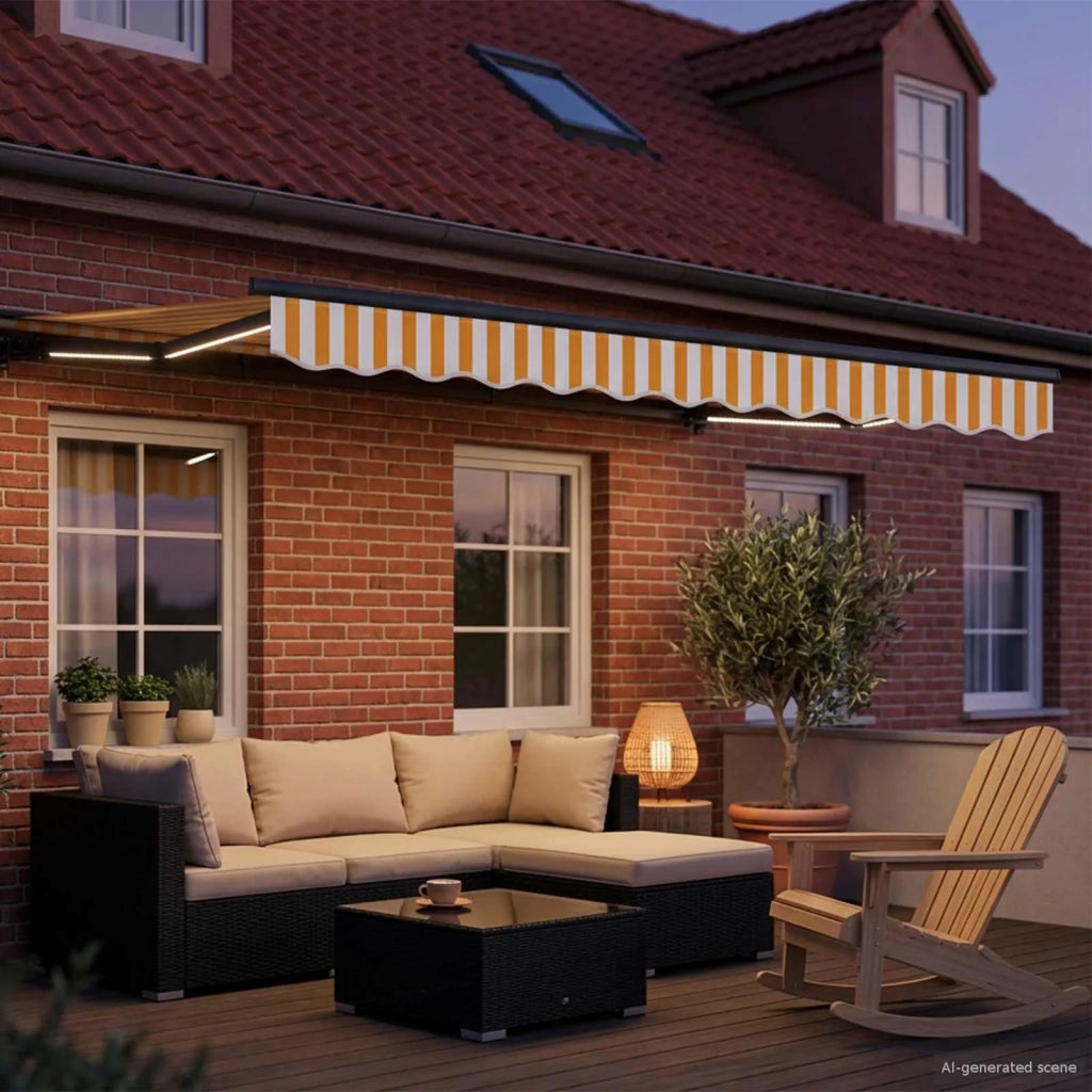 Cornice per Tenda Manuale con LED 3 x 2,5 m 3420802
