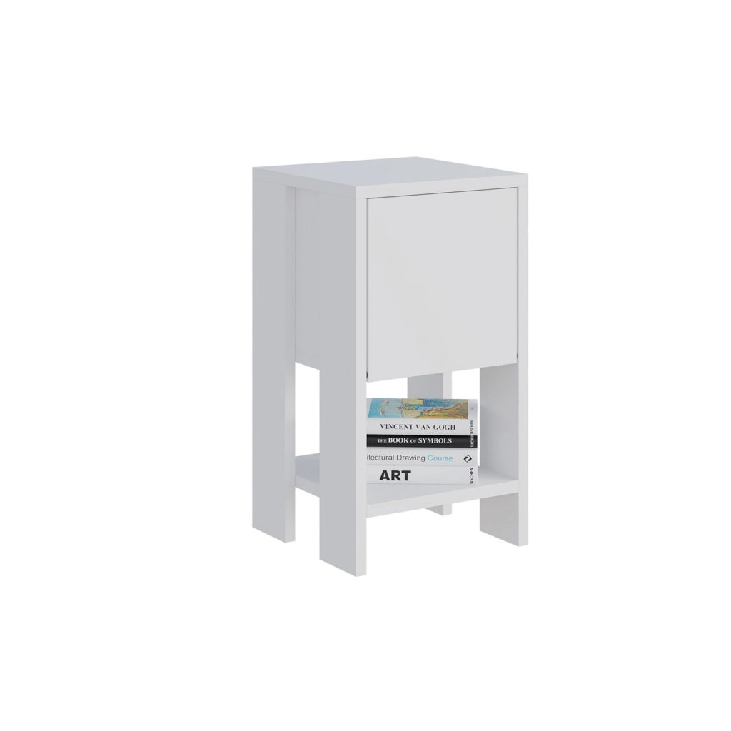 Comodino in legno "Ema" 30 x 30 x 55 cm - Bianco