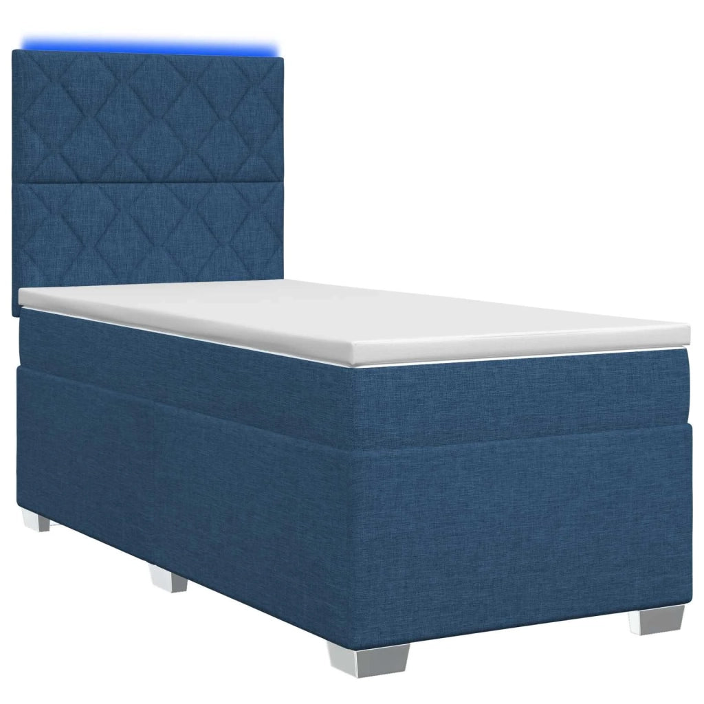 Letto box spring con materasso Blu 100 x 200 cm Tessuto 3454816