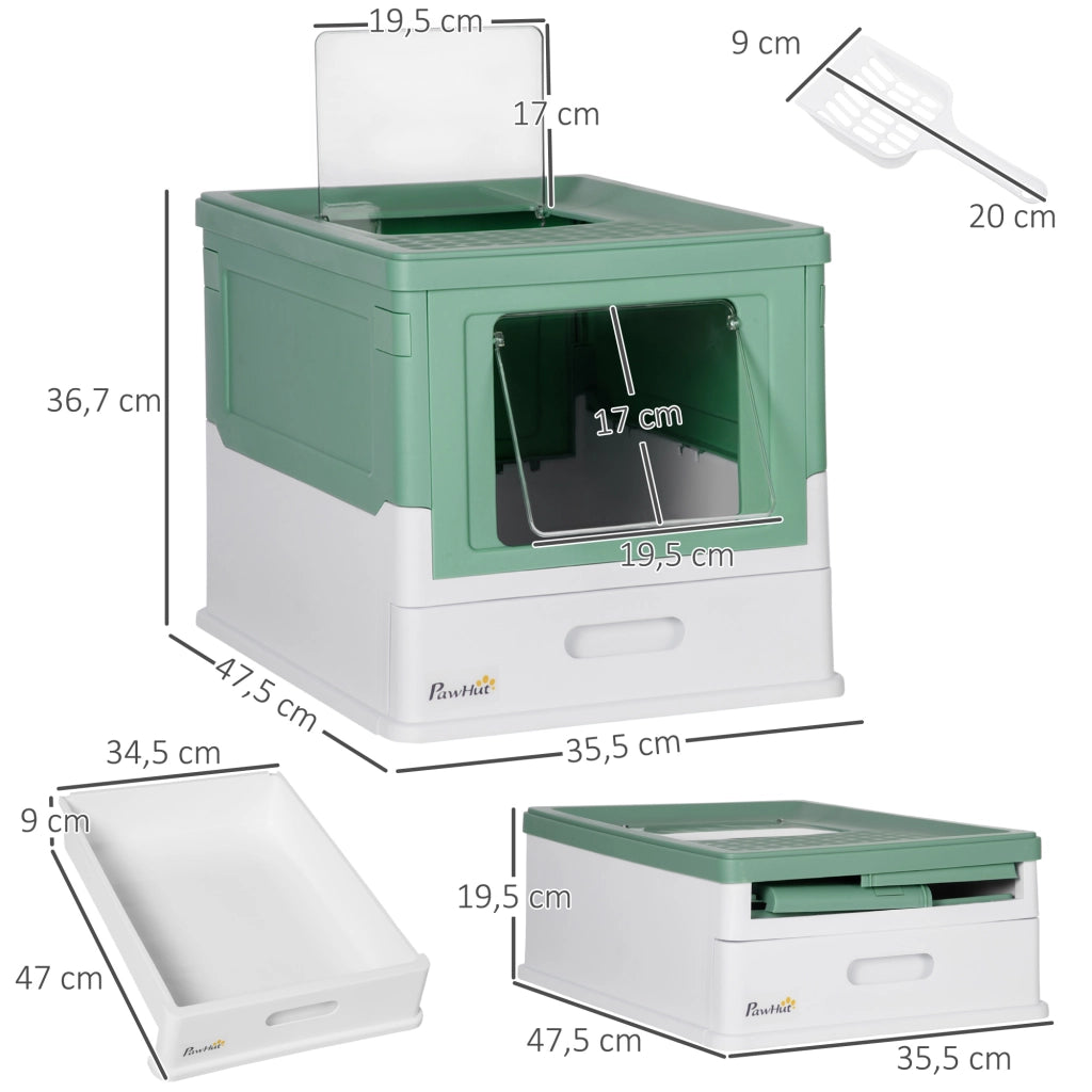 Casetta per Gatti ¨C Minimal ¨C Verde e Bianco 47.5x35.5x36.7 cm