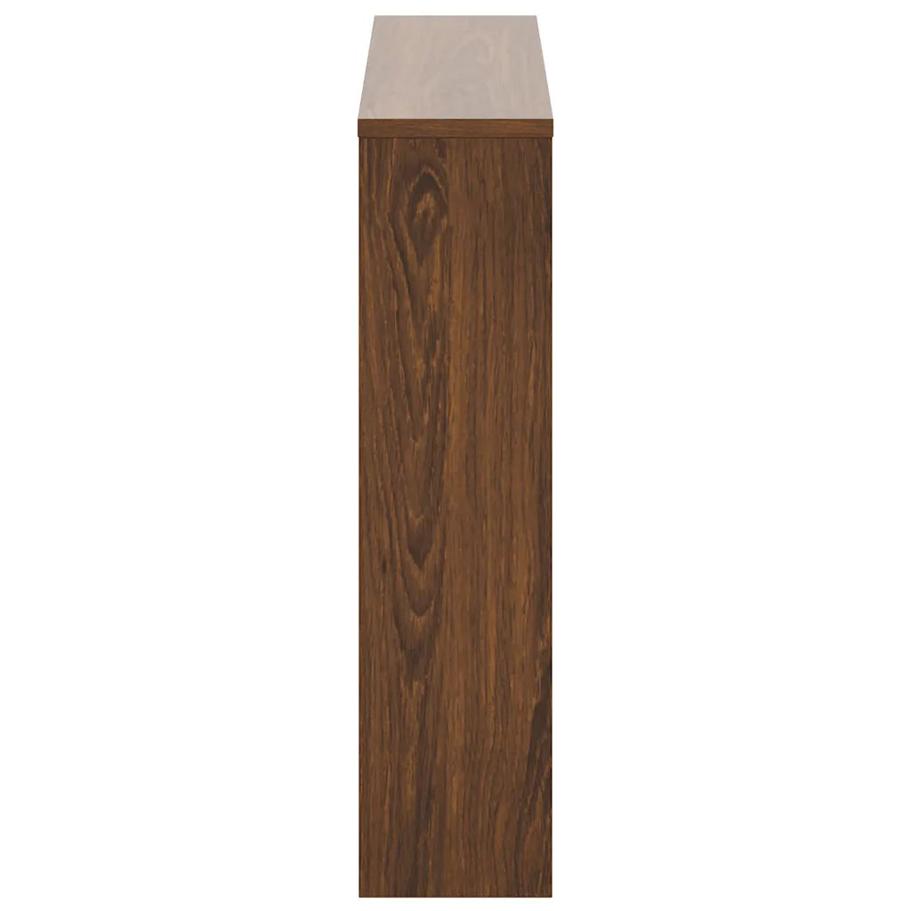 Scarpiera con Specchio a 2 Livelli-Mobile con specchio Rovere marrone 63x17x67 cm