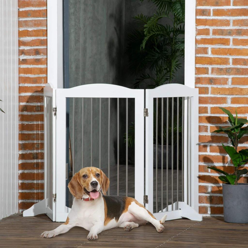 Cancello per Cani Pieghevole per Scale e Porte ¨C Minimal ¨C Bianco 154x30x80 cm