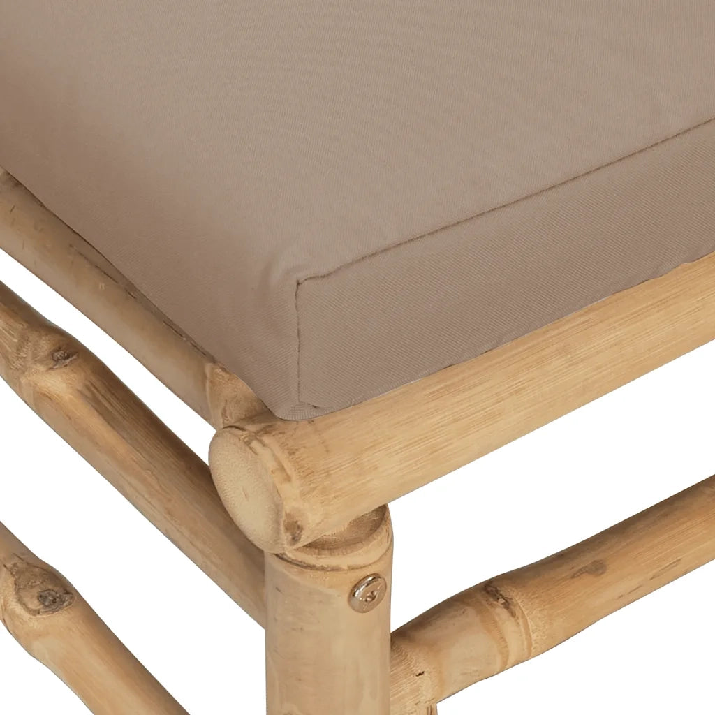 Salotto da Giardino-Set Salotto da Giardino 3pz con Cuscini Tortora Bamb¨´