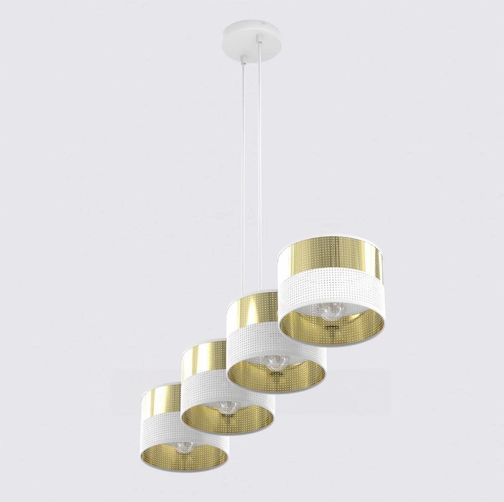 Lampada sospesa LUX Emibig 4xE27 metallo bianco oro