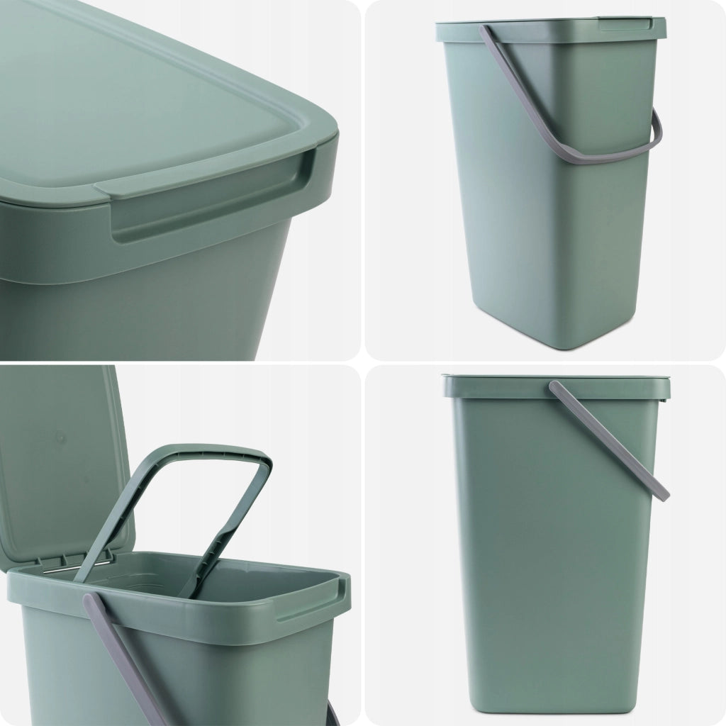 Cestino per rifiuti KADAX con coperchio, secchio per la raccolta differenziata da 20 litri.