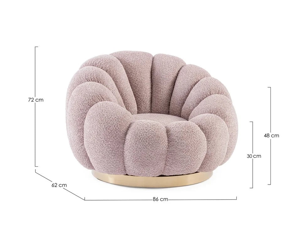 Poltrona Girevole Florel Rosa Antico