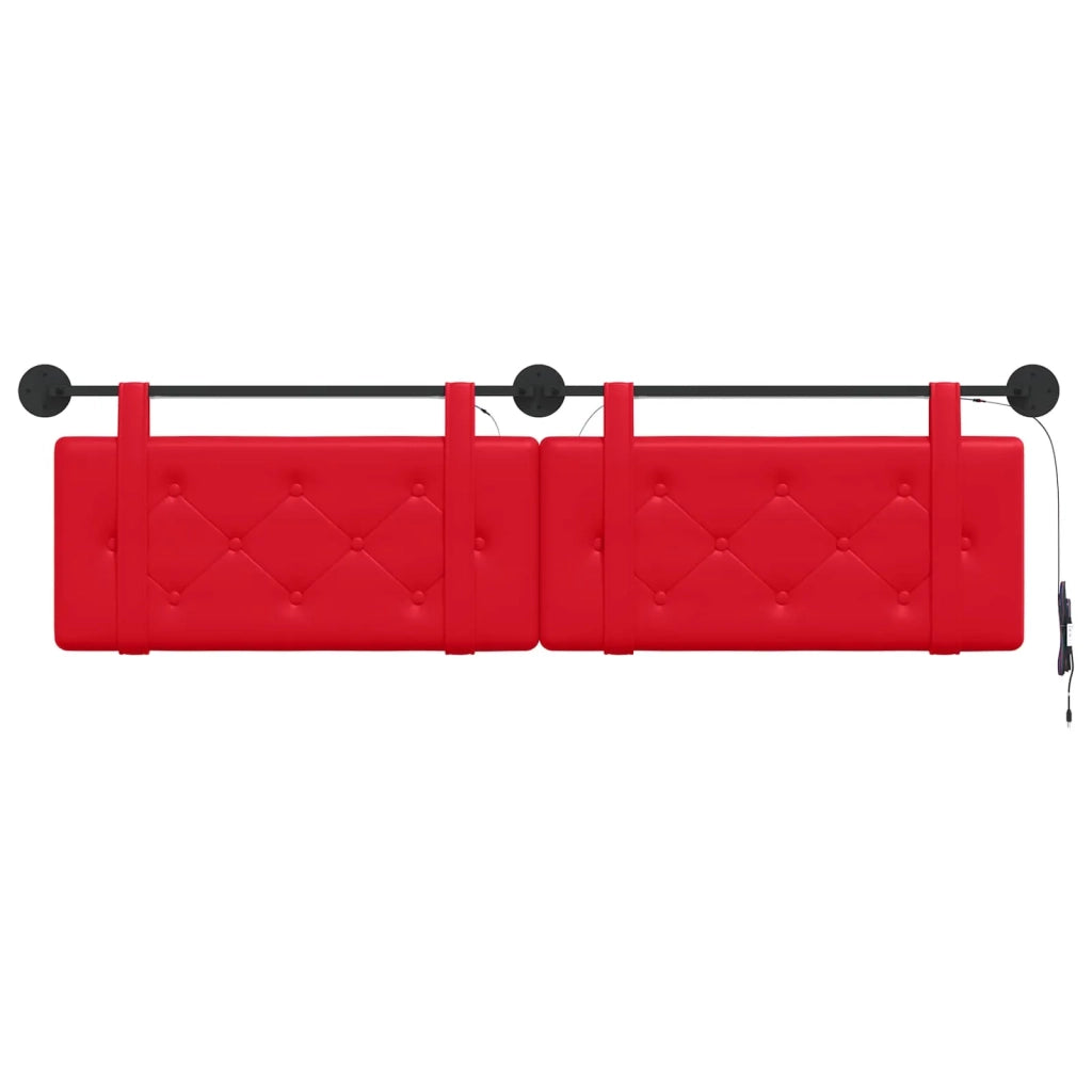 Testiera sospesa Con luce LED Rosso Similpelle 3424237