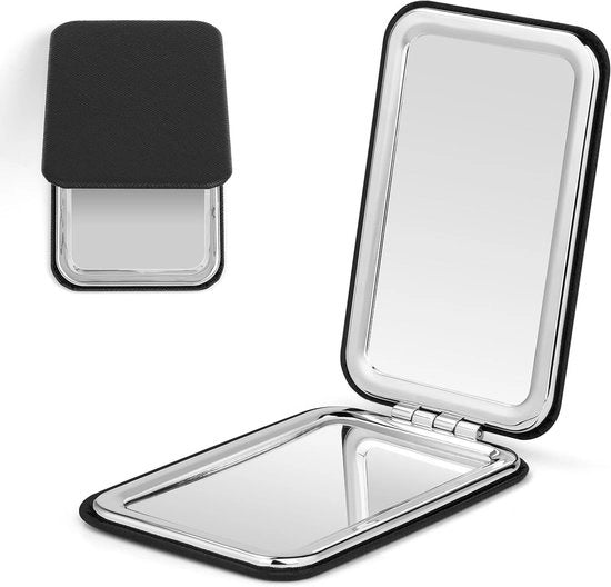 Specchio Compattabile Borsa x1 x2 Amplificatore Specchio Portatile Specchio a Doppia Facia Nero