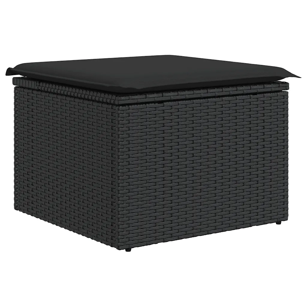 Set Divani da Giardino 9 pz con Cuscini Nero in Polyrattan 3326960