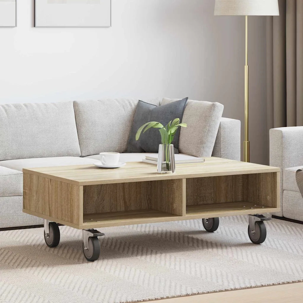 Tavolino con Ruote Rovere Sonoma 90 x 50 x 30 cm 891018