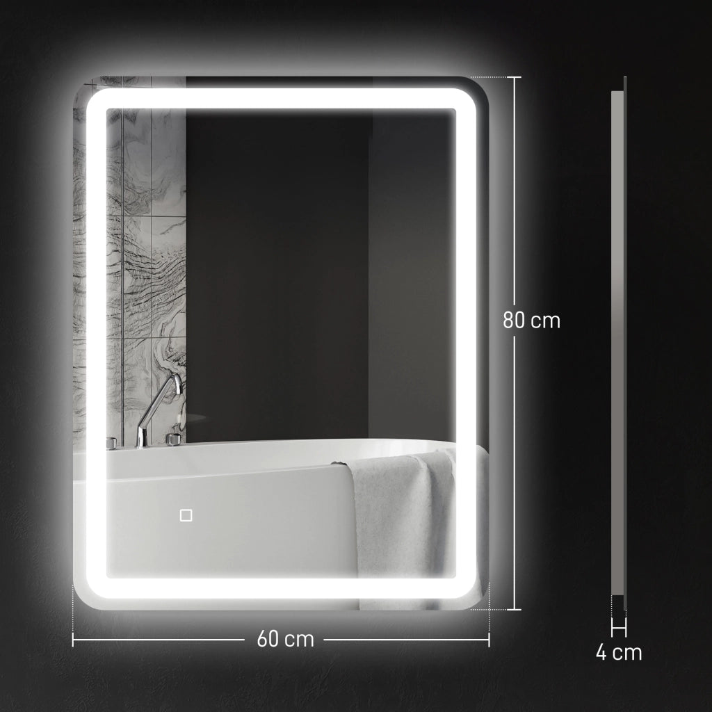 Specchio da Bagno LED Antivaho 60x80 cm ¨C Minimal ¨C Bianco