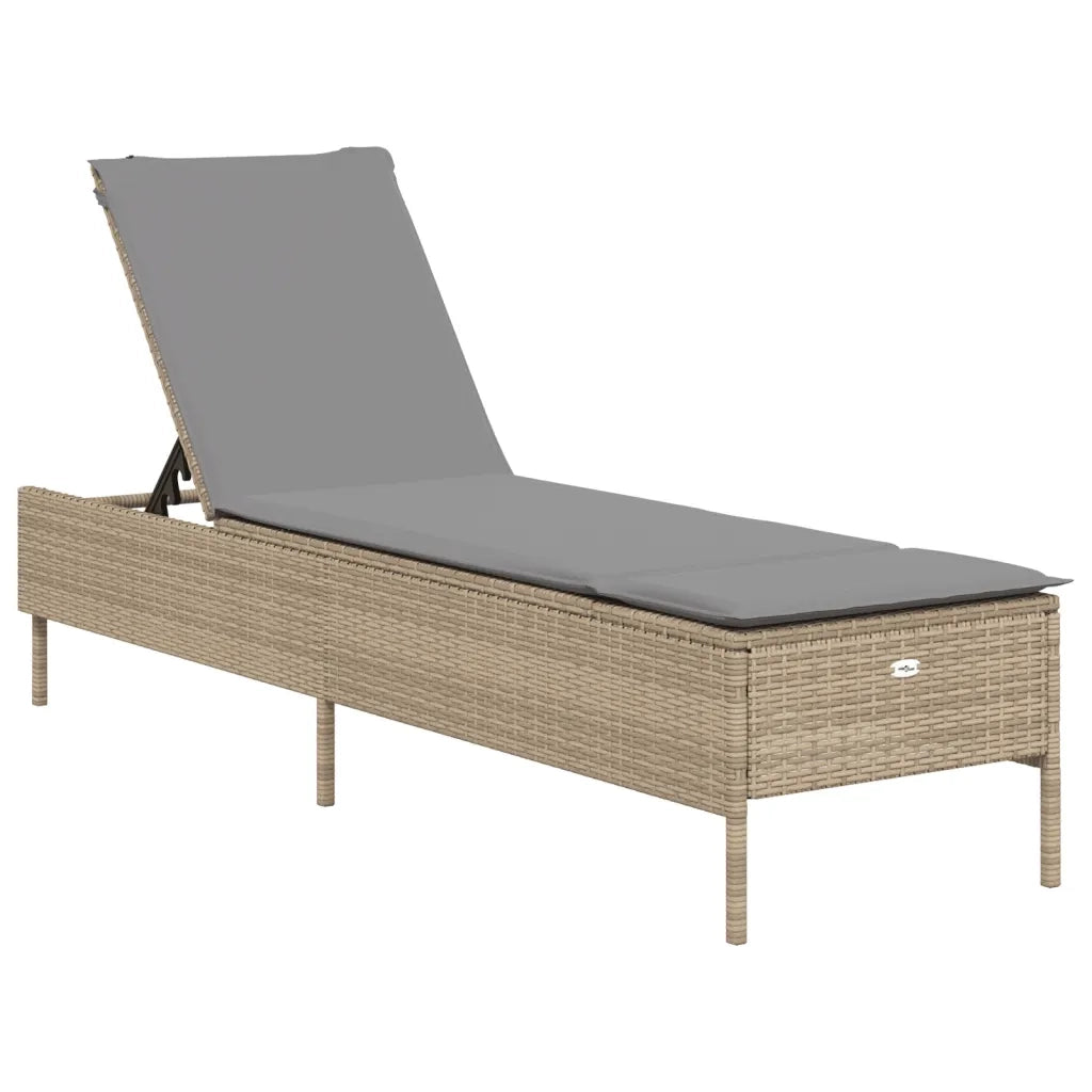 Lettini Prendisole 2 pz con Cuscini Beige in Polyrattan 3261590