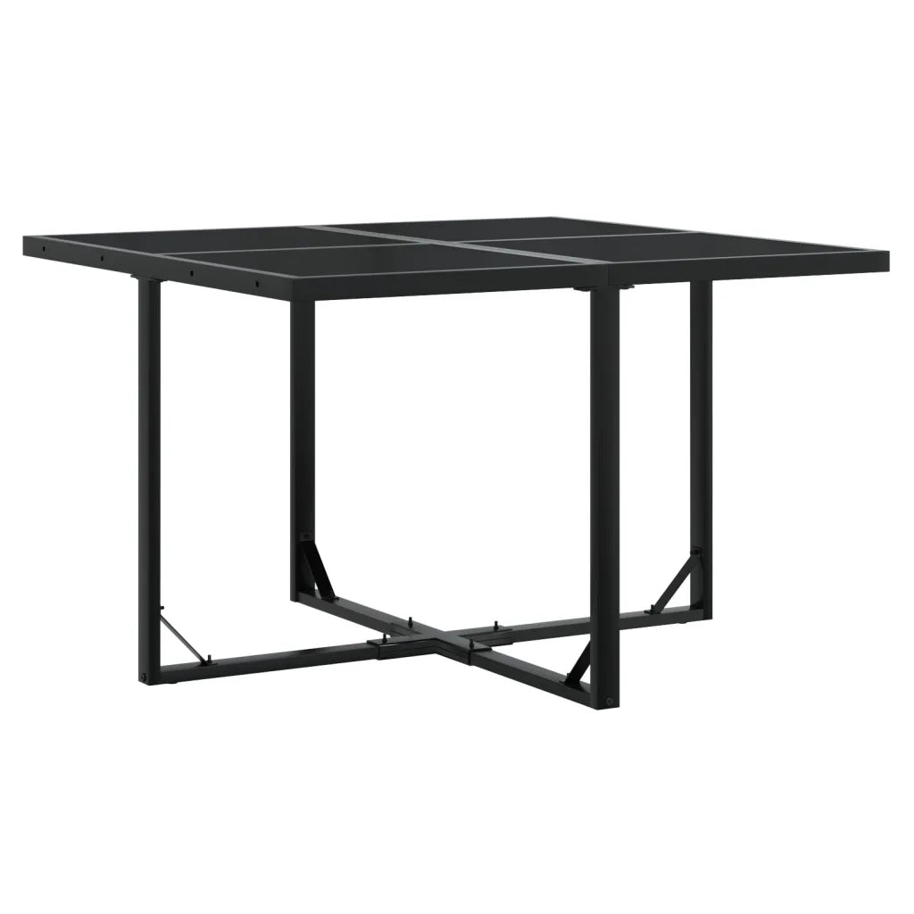 Set da Pranzo da Giardino 9 pz con Cuscini Nero in Textilene 3295083