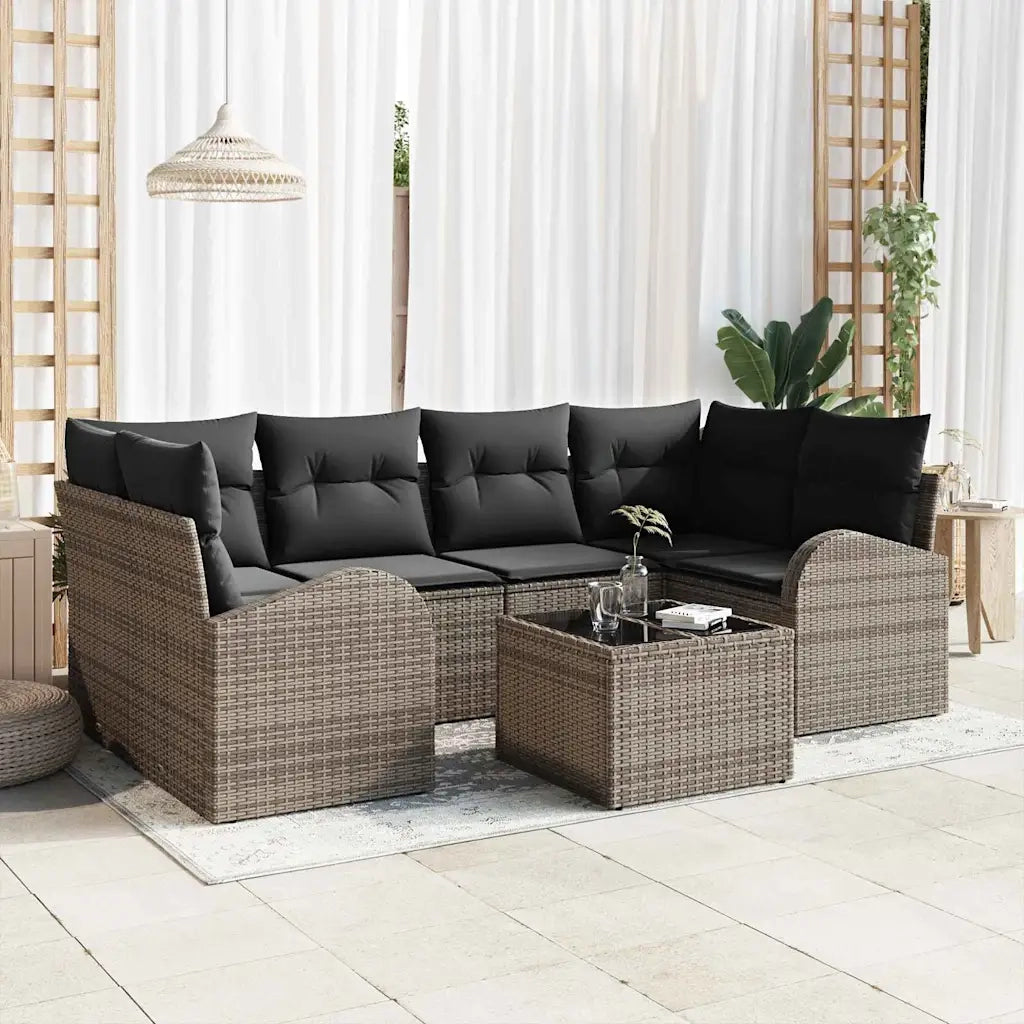 Set Divano da Giardino Grigio 55 x 55 x 37 cm polyrattan 3345939
