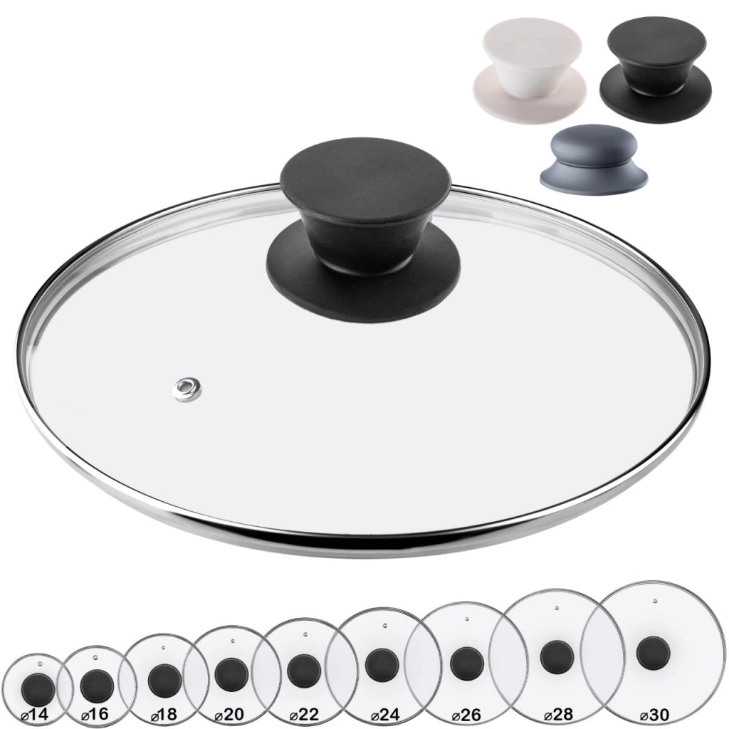 Coperchio in vetro KADAX da 20 cm, universale, resistente al calore, per pentole e padelle.