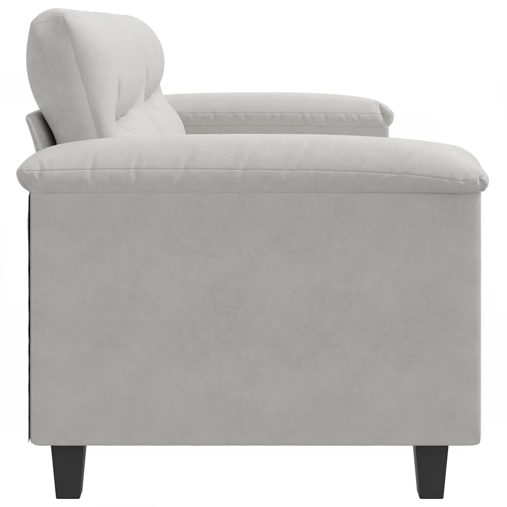 Divano a 2 Posti-Sofa 2 Posti Grigio Chiaro 140 cm in Tessuto Microfibra