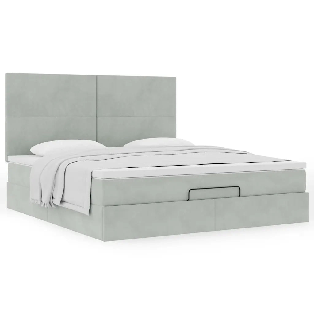 Struttura Letto Pouf con Materassi 180x200 cm Velluto 3313415