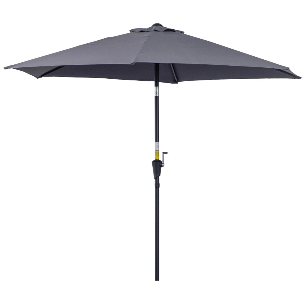 Ombrellone da Giardino Inclinabile ¨C Xylo ¨C Alluminio Grigio e Nero 2.6x2.4m
