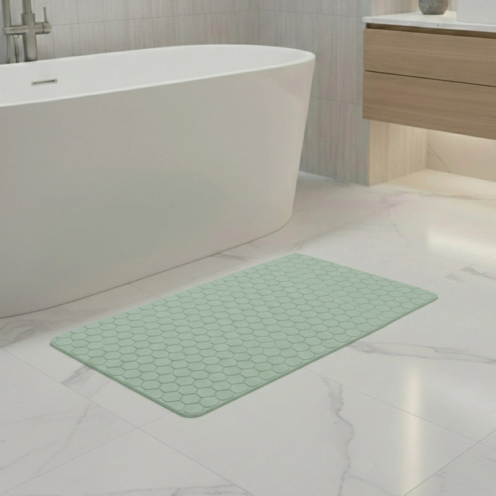 Tappeto bagno antiscivolo verde 75x43 cm Maia