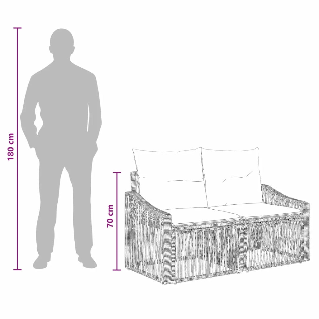 Set Divano da Giardino 6 pcs Beige polyrattan 3435966