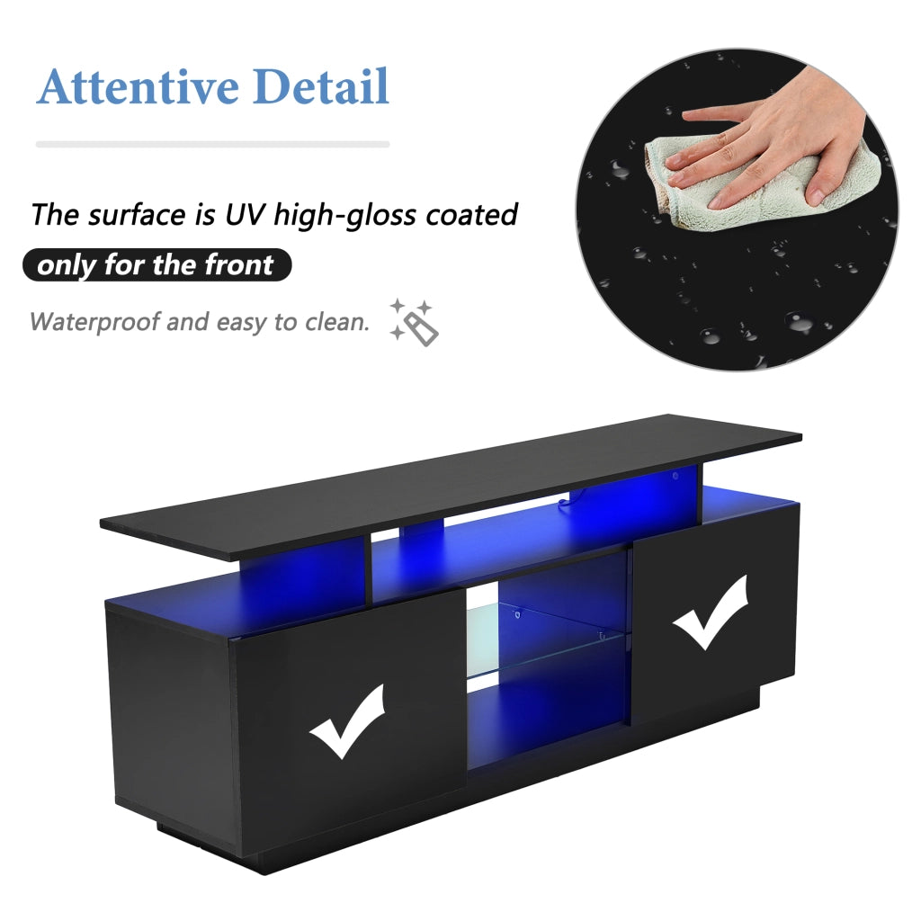 Cassettiera per TV nera in truciolato lunghezza 140 cm
