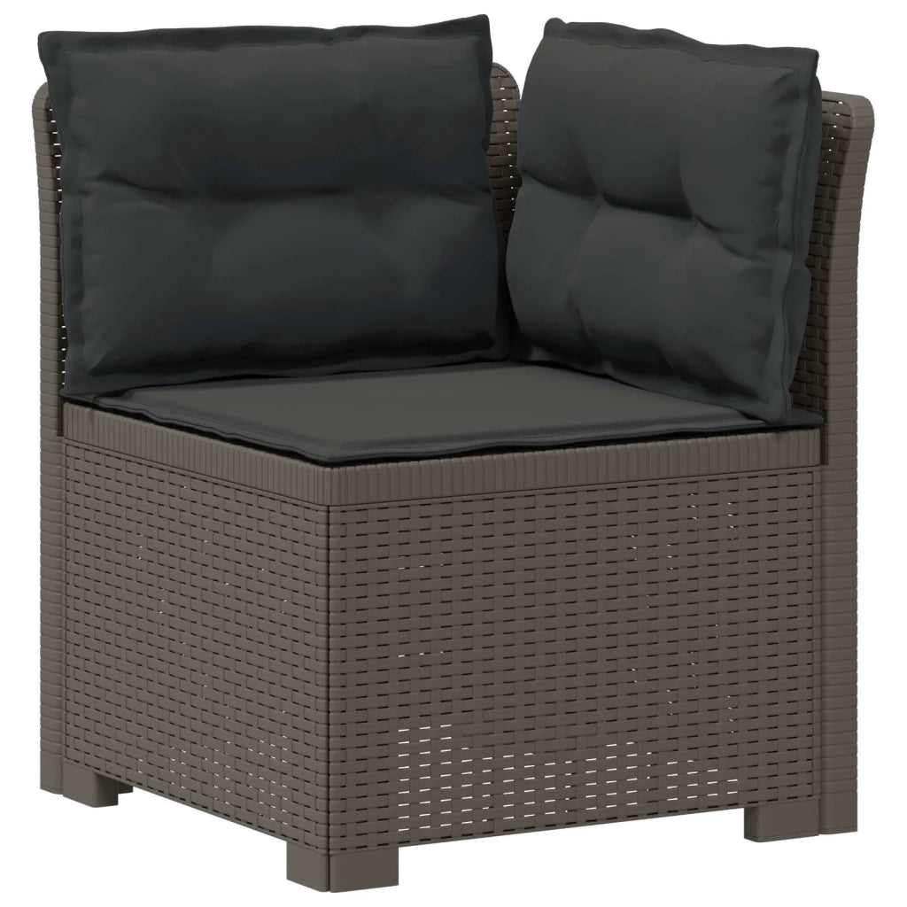 Divano da esterno-Divano da Giardino 3 posti con cuscini in look rattan PP 551785