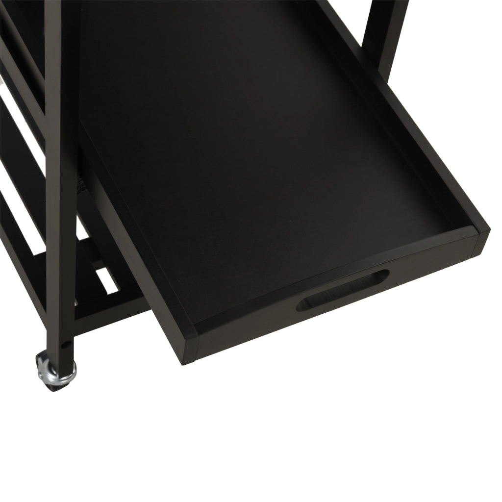 Carrello da cucina con ripiano e scaffale ¨C Minimal ¨C Nero 60x40x85 cm