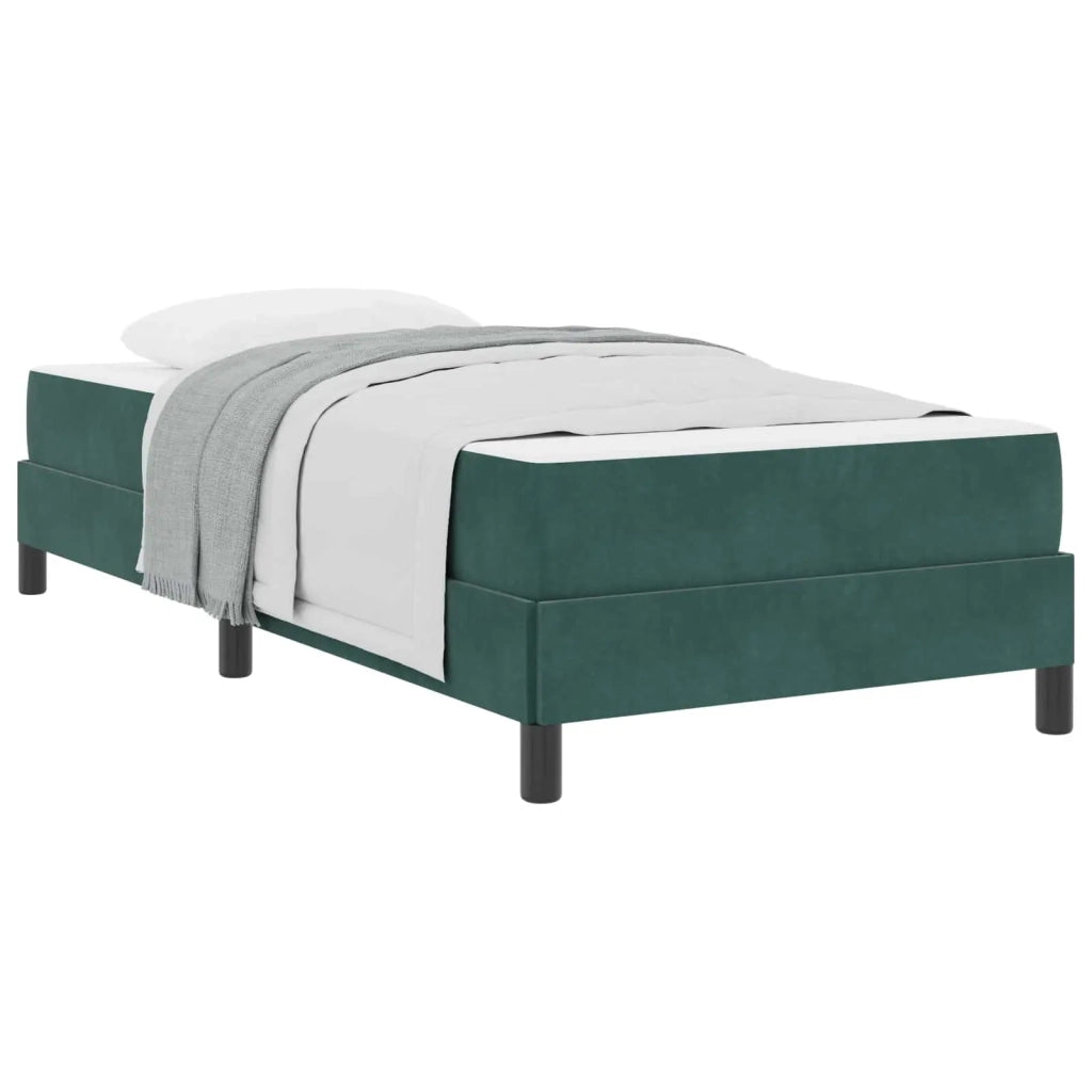 Letto a molle con materasso Verde Scuro 100 x 200 cm Tessuto 3398674
